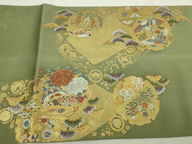 平和屋本店●西陣　長嶋成織物　ながしま帯　六通柄袋帯　唐織　名錦雪輪文　本金箔　瀞金錦　正絹　逸品　DABI4560sf