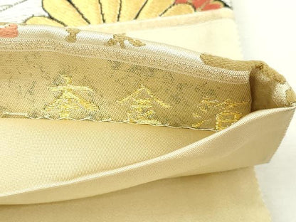 平和屋本店▼全通柄袋帯　唐織　高台寺蒔絵　本金箔　正絹　逸品　DABI4570sf