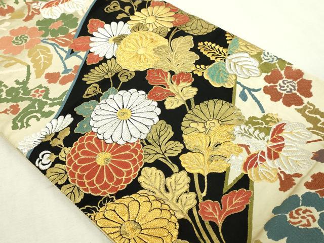 平和屋本店▼全通柄袋帯　唐織　高台寺蒔絵　本金箔　正絹　逸品　DABI4570sf
