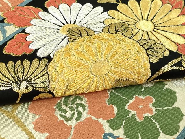 平和屋本店▼全通柄袋帯　唐織　高台寺蒔絵　本金箔　正絹　逸品　DABI4570sf