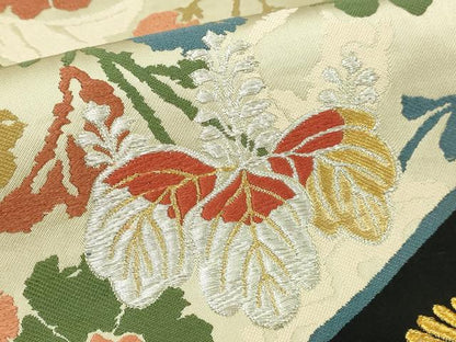 平和屋本店▼全通柄袋帯　唐織　高台寺蒔絵　本金箔　正絹　逸品　DABI4570sf