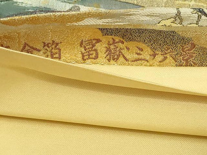 平和屋本店▼全通全景柄袋帯　富嶽三十六景　全三景の参　本金箔　正絹　逸品　DABI4571sf