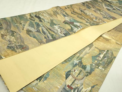 平和屋本店▼全通全景柄袋帯　富嶽三十六景　全三景の参　本金箔　正絹　逸品　DABI4571sf
