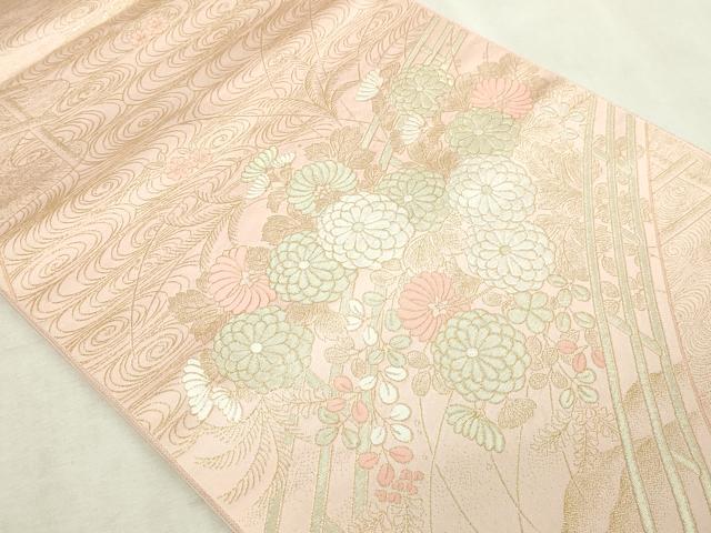 平和屋本店▼六通柄袋帯　蒔絵九百紋錦　本金箔　正絹　逸品　DABI4578sf