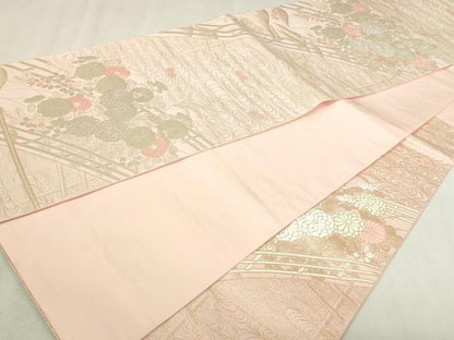 平和屋本店▼六通柄袋帯　蒔絵九百紋錦　本金箔　正絹　逸品　DABI4578sf