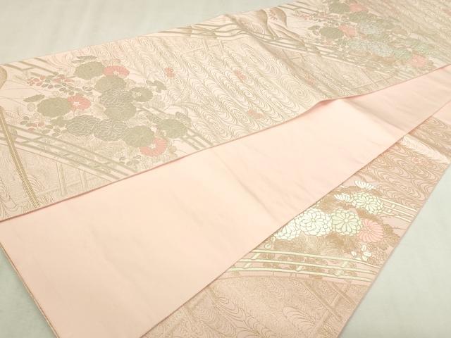 平和屋本店▼六通柄袋帯　蒔絵九百紋錦　本金箔　正絹　逸品　DABI4578sf
