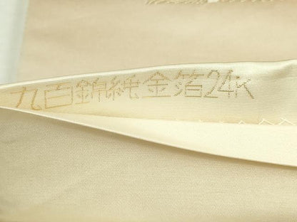 平和屋本店▼六通柄袋帯　唐織　九百錦　色紙花車文　純金箔24Ｋ　正絹　逸品　DABI4580sf