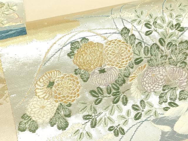 平和屋本店▼六通柄袋帯　唐織　九百錦　色紙花車文　純金箔24Ｋ　正絹　逸品　DABI4580sf