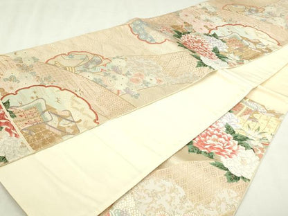 平和屋本店▼六通柄袋帯　唐織　束ね熨斗花文　純金二重箔　正絹　逸品　DABI4586sf