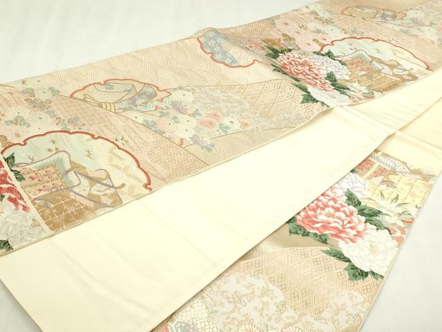 平和屋本店▼六通柄袋帯　唐織　束ね熨斗花文　純金二重箔　正絹　逸品　DABI4586sf
