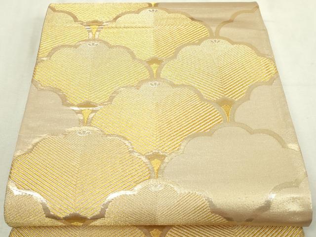 平和屋本店▼六通柄袋帯　松葉青海波文　本金二重箔　正絹　逸品　DABI4587sf