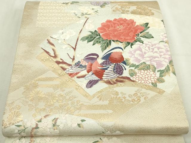 平和屋本店▼六通柄袋帯　唐織　桃山琳派　錦純金箔　正絹　逸品　DABI4612sf