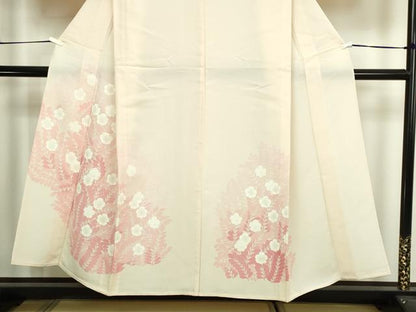 平和屋着物▽訪問着　単衣　枝花文　正絹　逸品　DABI4618sf
