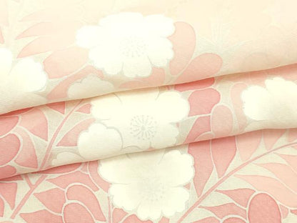 平和屋着物▽訪問着　単衣　枝花文　正絹　逸品　DABI4618sf