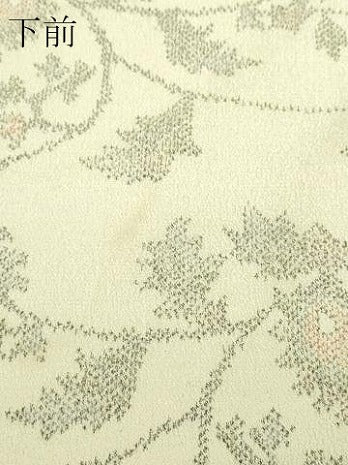 平和屋着物▽上質な小紋　単衣　更紗花文　交織　逸品　DABI4619sf