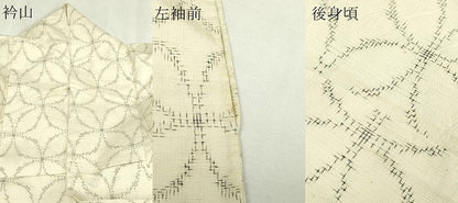 平和屋着物▽上質な紬　単衣　七宝文　正絹　逸品　DABI4620sf