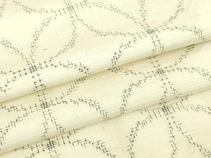 平和屋着物▽上質な紬　単衣　七宝文　正絹　逸品　DABI4620sf