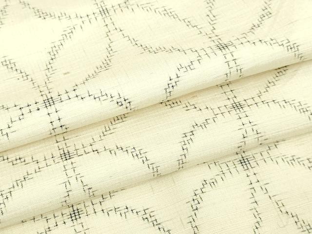 平和屋着物▽上質な紬　単衣　七宝文　正絹　逸品　DABI4620sf