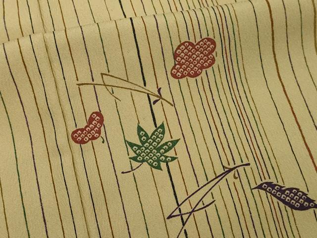 平和屋着物▽小紋　単衣　舞葉文　洗える着物　DABI4626sf