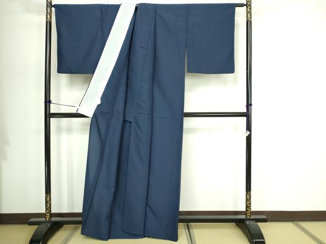 平和屋着物▽色無地　単衣　瑠璃色　洗える着物　DABI4631sf