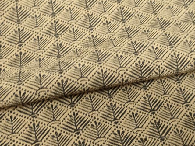 平和屋着物▽上質な小紋　単衣　松葉文　正絹　逸品　DABI4638sf
