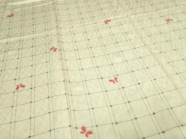 平和屋着物▽上質な小紋　単衣　舞蝶文　正絹　逸品　DABI4640sf