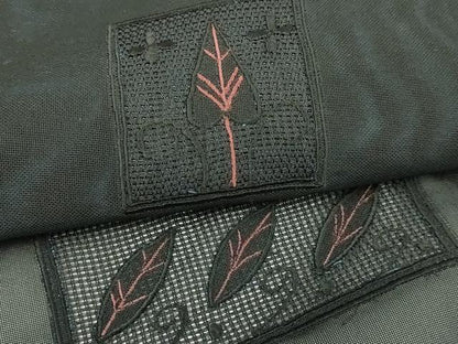 平和屋着物▽羽織　スリーシーズン　春夏秋　塵除け　ドロンワーク　草葉文　黒地　正絹　逸品　DABI4643sf