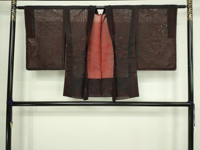 平和屋着物▽羽織　スリーシーズン　春夏秋　塵除け　風景文　正絹　逸品　DABI4647sf