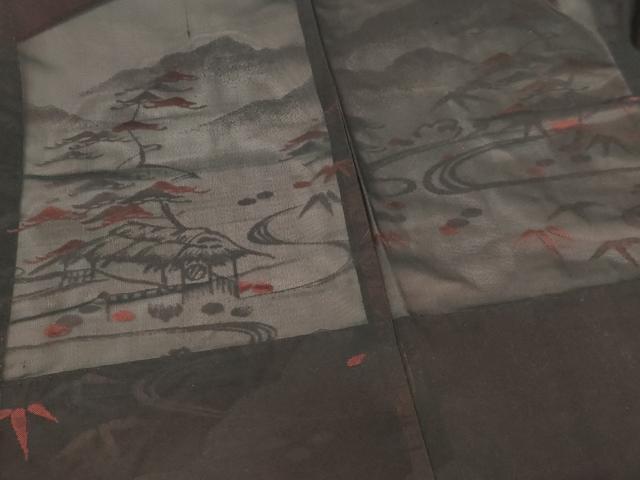 平和屋着物▽羽織　スリーシーズン　春夏秋　塵除け　風景文　正絹　逸品　DABI4647sf