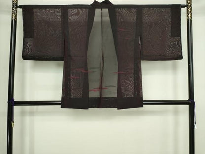 平和屋着物▽羽織　スリーシーズン　春夏秋　塵除け　霞文　正絹　逸品　DABI4648sf
