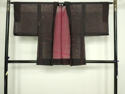 平和屋着物▽羽織　スリーシーズン　春夏秋　塵除け　霞文　正絹　逸品　DABI4648sf