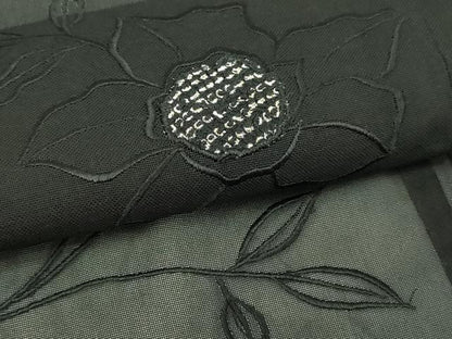 平和屋着物▽羽織　スリーシーズン　春夏秋　塵除け　刺繍　枝花文　正絹　逸品　DABI4652sf