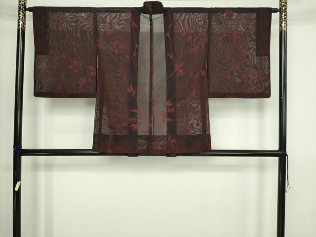 平和屋着物▽羽織　スリーシーズン　春夏秋　塵除け　枝葉文　正絹　逸品　DABI4654sf