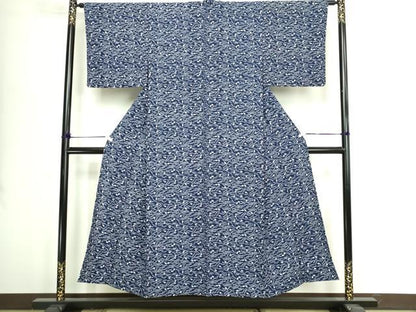 平和屋着物▽上質な小紋　単衣　毎葉文　正絹　逸品　DABI4663sf