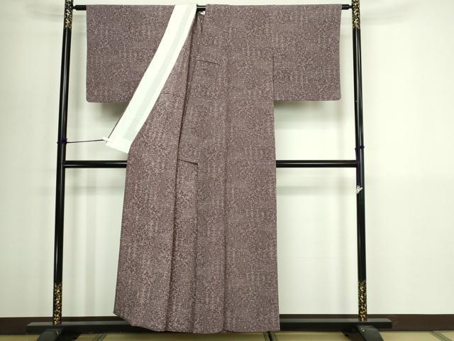 平和屋着物▽上質な小紋　単衣　更紗花文　正絹　逸品　DABI4664sf