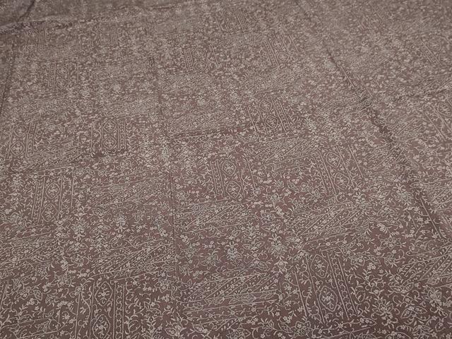 平和屋着物▽上質な小紋　単衣　更紗花文　正絹　逸品　DABI4664sf