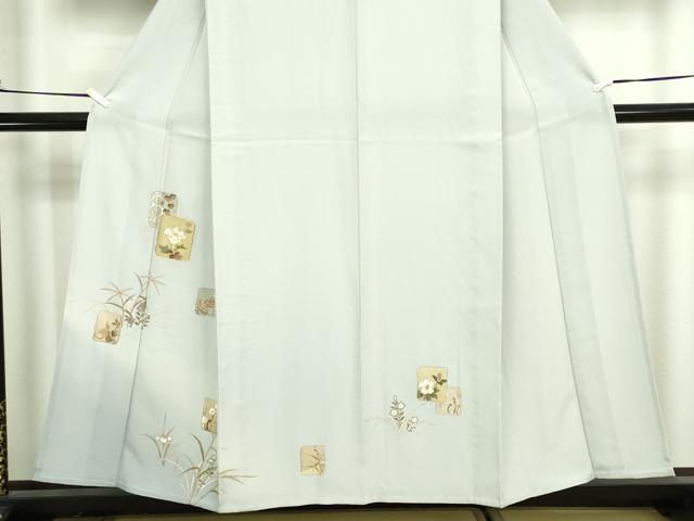 平和屋着物▽訪問着　単衣　草花文　金銀彩　正絹　逸品　DABI4666sf