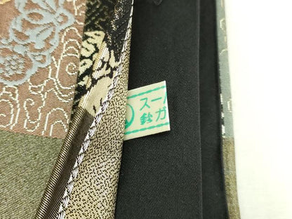 平和屋着物▼六通柄袋帯　花唐草文　優美　金糸　鈴乃屋扱い　正絹　逸品　DABI4668sf