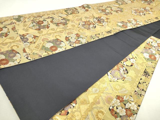 平和屋着物▼六通柄袋帯　高台寺熨斗目金具文　室町時代　正絹　逸品　DABI4670sf