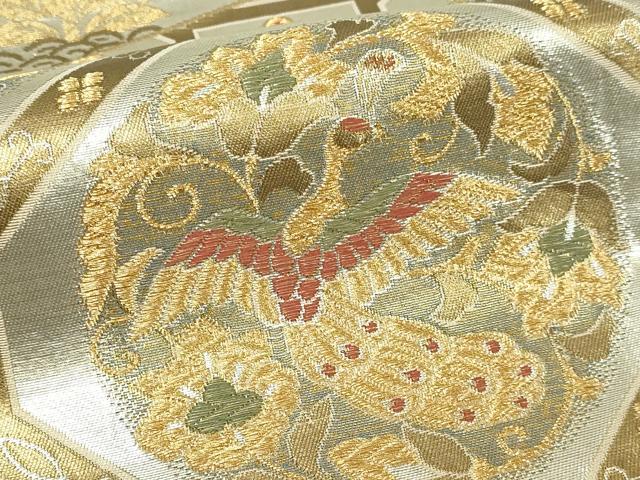 平和屋着物▼六通柄袋帯　金彩正倉院　正絹　逸品　DABI4672sf