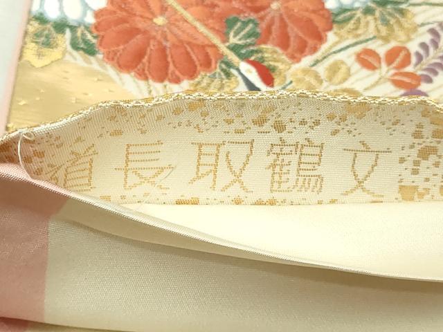 平和屋本店▼六通柄袋帯　道長取鶴文　前面純金箔24Ｋ使用　正絹　逸品　DABI4675sf