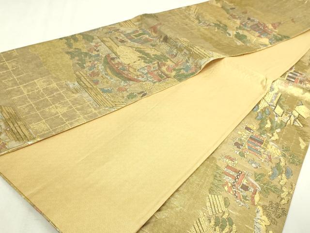 平和屋本店▼佐賀錦　六通柄袋帯　祇園巡行図　本金箔　正絹　逸品　DABI4677sf