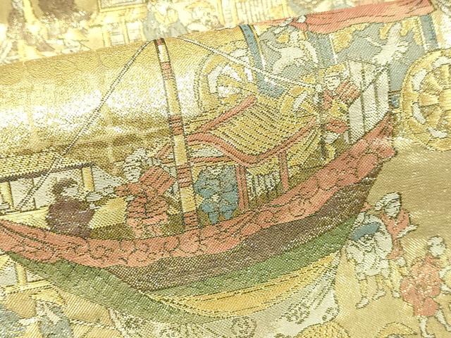 平和屋本店▼佐賀錦　六通柄袋帯　祇園巡行図　本金箔　正絹　逸品　DABI4677sf