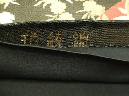 平和屋本店▼六通柄袋帯　唐織　珀絞錦　鳳凰地紙花文　本金二重箔　正絹　逸品　DABI4678sf