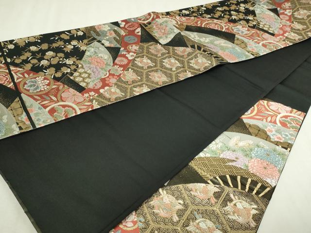 平和屋本店▼六通柄袋帯　唐織　珀絞錦　鳳凰地紙花文　本金二重箔　正絹　逸品　DABI4678sf
