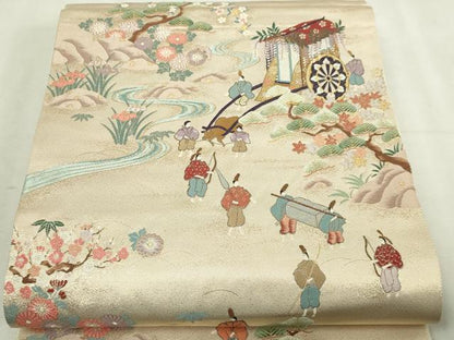 平和屋本店▼六通柄袋帯　京洛葵祭文　九百錦本金入　正絹　逸品　DABI4680sf