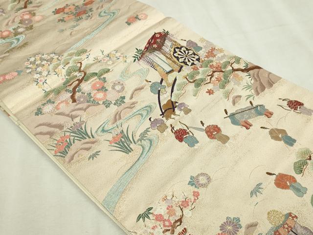 平和屋本店▼六通柄袋帯　京洛葵祭文　九百錦本金入　正絹　逸品　DABI4680sf