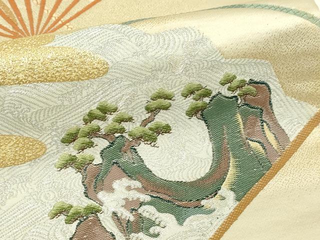 平和屋本店▼六通柄袋帯　光琳扇絵集　純金箔　正絹　逸品　DABI4683sf