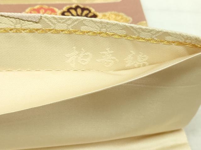 平和屋本店▼六通柄袋帯　柏寿錦　宝尽くし花文　純金二重箔　正絹　逸品　DABI4687sf