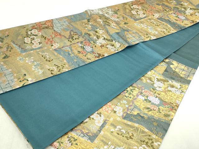 平和屋本店▼六通柄袋帯　華苑祥授錦　本金二重織　正絹　逸品　DABI4698sf